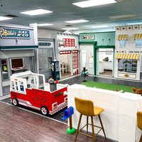 Wejoy NUEVO Juego de Madera Sim City para Niños, Centro de Juegos de Rol, Parque Infantil Interior, Estación de Juego de Imitación para Fiestas