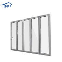 Porte patio coulissante pliante en aluminium à rupture de pont thermique, couleur argent, double vitrage Low-E, certifiée NFRC et AS2047