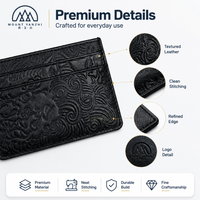 Porte-cartes en cuir traditionnel avec motif de dragon en relief, service de logo personnalisé, pochette pour cartes de taille fine