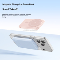 Batterie externe portable 10000mAh avec charge magnétique, charge sans fil 15W, charge rapide PD Type-C 22.5W, support pliable intégré
