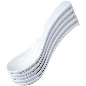 Melamine soup <b>spoon</b>, white imitation porcelain <b>small</b> <b>spoon</b>, restaurant rice <b>spoon</b>, porridge <b>spoon</b>, noodle shop commercial soup - Product Image 1