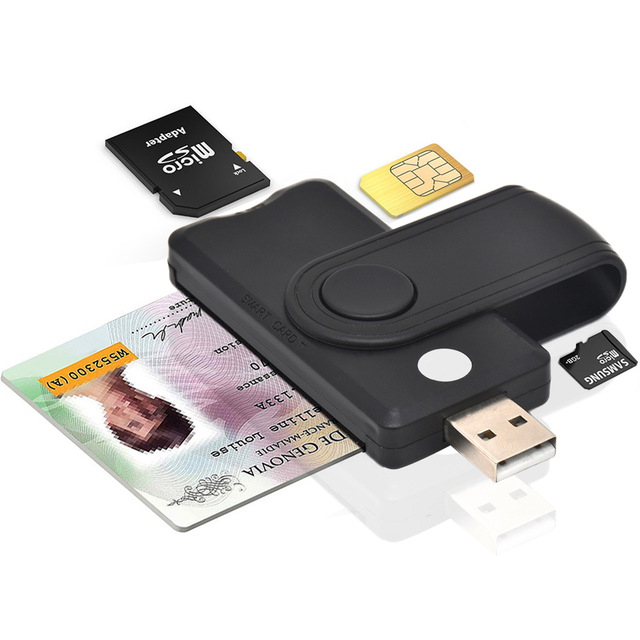 USB2.0 Flash Drive U Disk All in One Multi-function Smart Card Reader SIM SD TF ID IC Smart Card Reader ISO for Windows 7 8 10