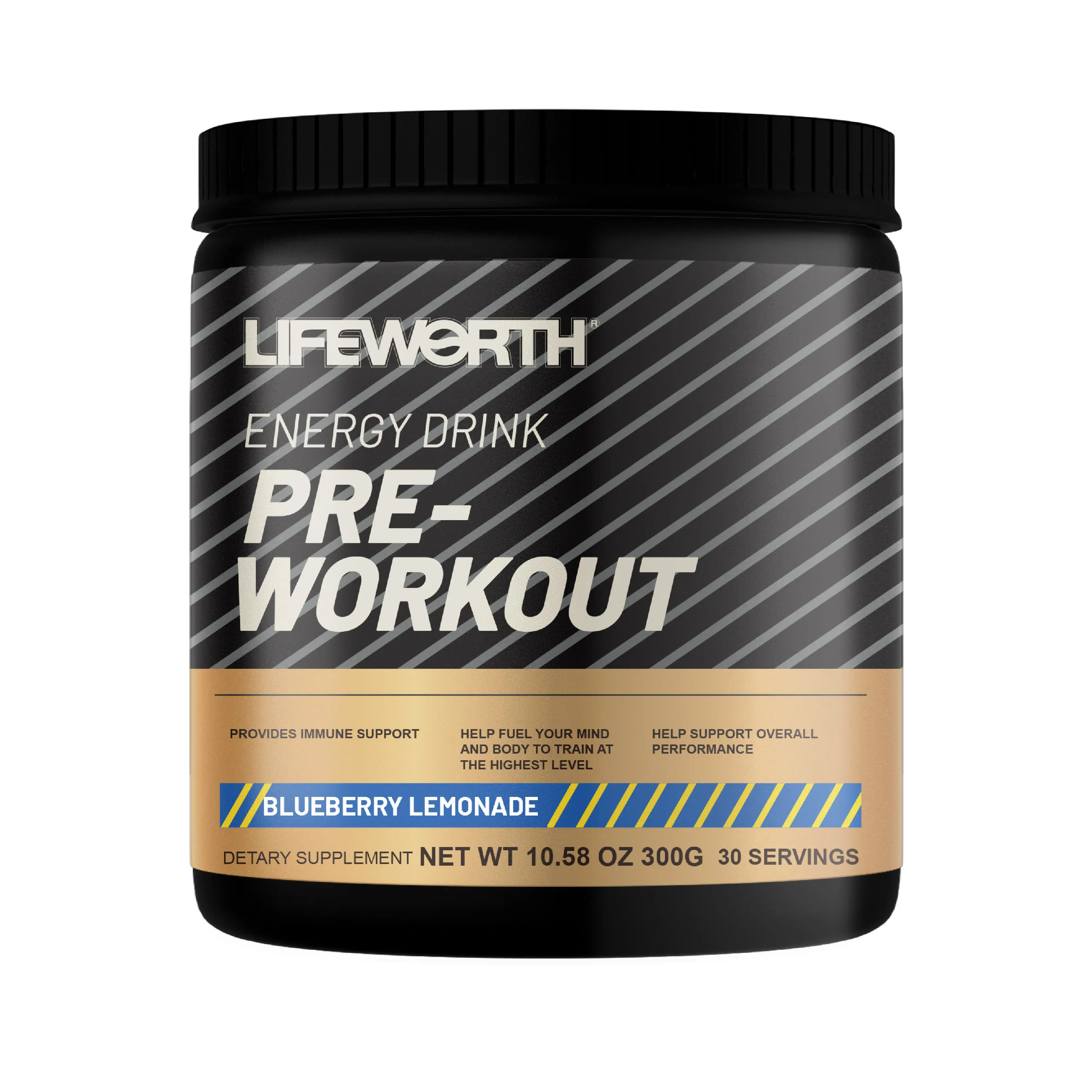 LIFEWORTH Core Pre-Workout-Pulver 300 g/Dose mit Kreatin für Leistungsfähigkeit, Beta-Alanin für den Muskel L-Citrulline-Kaffein