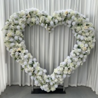 Arche florale de mariage en soie artificielle en forme de cœur, écologique, réglable, toile de fond de cérémonie, taille personnalisable, décoration
