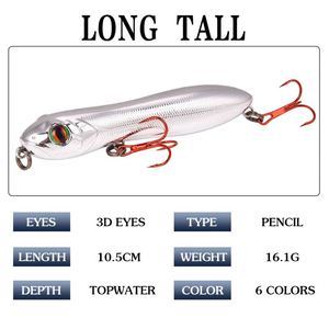 Vente en gros Leurres durs artificiels flottants pour la pêche en eau salée, simulation tête de serpent Luya, 10,5 cm/16 g, pour bar et cabillaud - Product Image 2