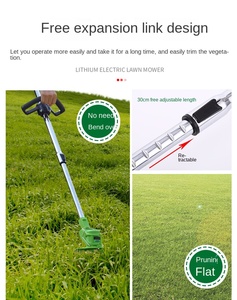 <span class=keywords><strong>Tondeuse</strong></span> à gazon électrique au lithium Bornrin 24V, poignée télescopique, sans fil, 1500W, multifonction, coupe-herbe, deux batteries, roues - Product Image 6