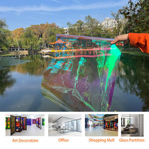 Rouleau de <span class=keywords><strong>PVC</strong></span> transparent auto-adhésif, film dichroïque irisé arc-en-ciel, film pour fenêtre en verre bleu Bhrl - Product Image 3