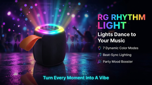 Factory Direct IPX4 Waterproof Custom Logo 66mm Bass 5W 1000-2000mAh Wireless BT <b>Speaker</b> Rhythmic RGB <b>Lighting</b> Outdoor Adventure - Product Image 6