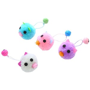 Jouets pour chats en gros, vente chaude, anneaux en laine douce, clochettes, balles en peluche colorées, jouets en peluche en forme de tête de souris, fournitures interactives pour animaux de compagnie - Product Image 6
