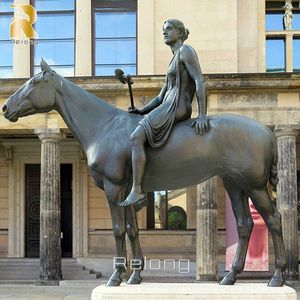 Estatua de gran caballo de bronce para chica, estatua Sexy para jardín al aire libre - Product Image 5