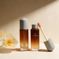 Flacon de luxe en verre de 30 ml (1 oz) pour brillant à lèvres avec applicateur, tube vide personnalisé pour gloss, flacon de fond de teint liquide pour emballage de maquillage
