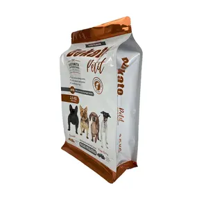 Custom Pet Food Bag Plastic Pet Food Packaging Bag Stand Up Aluminum Foil Flat Bottom Pouch Bags For Pets Food