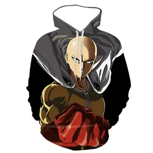 Custom Japonês Anime One Punch Cosplay Costume Hoodie 3D Impresso Oversized Hoodies Sweatshirts Tricô Para Homens e Mulheres