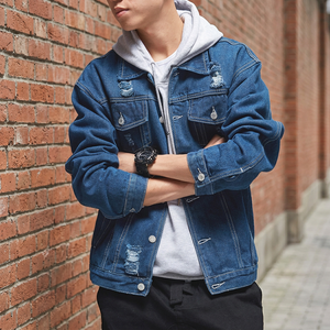 Wholesale Customizable Front Logo Plain Denim <b>Jacket</b> <b>Men</b> Black <b>White</b> Fashion Distressed Winter Best Looking Hot Style - Product Image 3