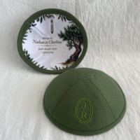 Kipá de Algodón y Lino Premium Transpirable, Yarmulke Judío Bordado Personalizado, Gorra con Forro Estampado para Bodas y Bar Mitzvah, Cuatro Estaciones
