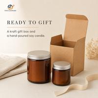 Bougie parfumée faite à la main, directement de l'usine, dans un bocal en verre ambré, pour l'aromathérapie et la décoration intérieure