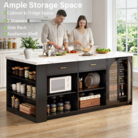 Meubles de cuisine modernes avec îlot, base foncée, capacité cinq personnes, brunch café, hauteur standard, surface imperméable