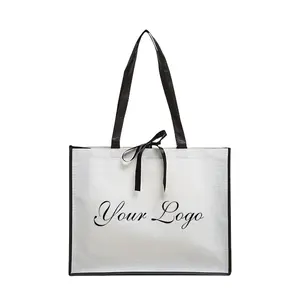 Luxe Fashion Eco Wit Bolsa Gelamineerd Naaien Pp Niet Geweven Stof Carry Tote Gift Bag Voor Winkelen