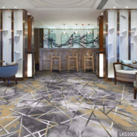 Tapis d'hôtel personnalisé à imprimé floral géométrique fabriqué à la machine pour le revêtement de sol du couloir et du salon de l'hôtel à usage commercial