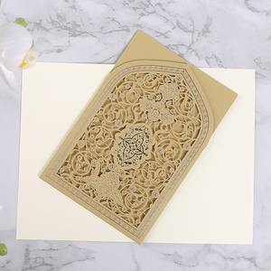 <strong>Eid</strong> Mubarak Money <strong>Card</strong> Hollow Muslim Wedding Invitations with Envelopes Paper Greeting <strong>Cards</strong> for Weddings Wholesale - Product Image 6