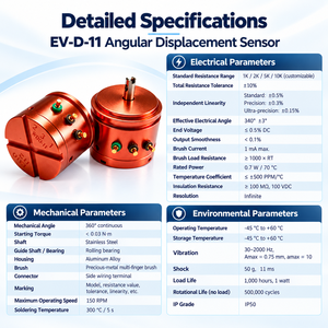 Capteur de <span class=keywords><strong>d</strong></span>éplacement angulaire EvolE EV-<span class=keywords><strong>D</strong></span>-11 340 0,5% IP50, tension analogique, montage servo - Product Image 6