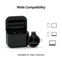 Micrófono Lavalier Inalámbrico J33 ANC Tipo-C con Cancelación de Ruido, Micrófono de Solapa para Grabación en iPhone y Android