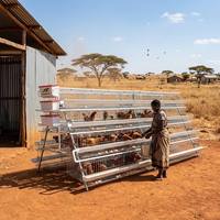 Cages de batterie pour poulets de type A, galvanisées en couches, pour l'élevage de poulets de ferme et la production d'œufs