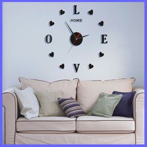 3D Frameless <b>Wall</b> Clock Creative Heart Silence Digital Clock DIY Acrylic <b>Mirror</b> <b>Wall</b> Stickers for Home Office Decor - Product Image 5