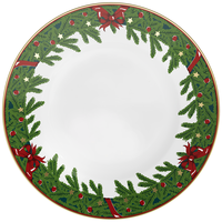 Service de vaisselle en céramique, arbre de Noël vert, nœud rouge, assiette de Noël, assiettes de présentation vertes, décoration de Noël pour fête, banquet