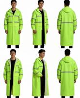 Vêtements de sécurité réfléchissants imperméables de haute qualité pour le travail en extérieur, veste de pluie haute visibilité respirante, longue veste de pluie haute visibilité