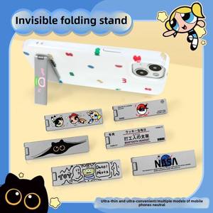 2024 nouveau support de téléphone pliable Portable universel montage sur tableau de bord alliage bureau adhésif coque de téléphone support de téléphone portable Invisible - Product Image 2