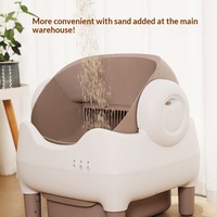 Bac à litière pour chat intelligent en acier inoxydable, à poser au sol, nettoyage entièrement automatique, toilette électrique pour chat, autonettoyant, grand modèle
