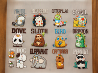 Patch thermocollant en vinyle motif animaux de dessin animé mignons (Paresseux, Panda) pour vêtements d'enfants, T-shirts, sweats à capuche et projets DIY, résistant à l'eau