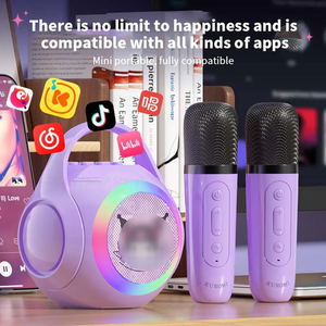 Altavoz Inalámbrico con Micrófono de Personajes de Dibujos Animados Lovely Care, Máquina de <span class=keywords><strong>Karaoke</strong></span> Recargable por USB con Luz LED RGB para Fiestas - Product Image 3