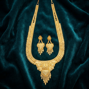 Collares largos chapados en oro, ocasión especial, conjunto de joyería nupcial tradicional, chapado en cobre y latón chapado en oro laminado - Product Image 3