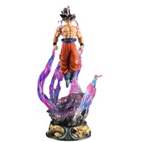 Figura de Acción de Anime Luminosa con Base, Estilo Congelado, Goku Sun Wukong de Tres Cabezas, Escultura de PVC, 50 cm