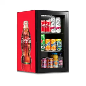 70L vidro porta garrafa refrigerador preto bebida geladeira geladeira vitrine bancada pequena refrigerador refrigerado exposição