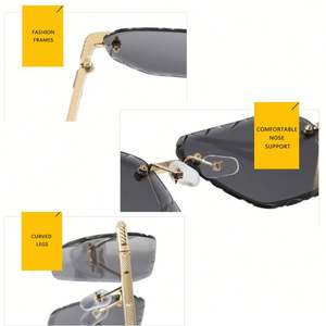 Gafas de Sol Retro de Moda 2025 con Logotipo Personalizado, Montura Metálica Pequeña, Cuadradas, Sin Montura, Protección UV400 para Hombre y Mujer - Product Image 6