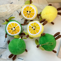 En gros, Nouveau Porte-clés en peluche citron jaune créatif et mignon, jouet fruit en peluche, prix abordable, personnalisable