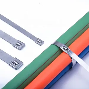 Factory directly provide high quality stainless steel zip ties 4.6*300mm SS304 stainless steel cable ties raw material