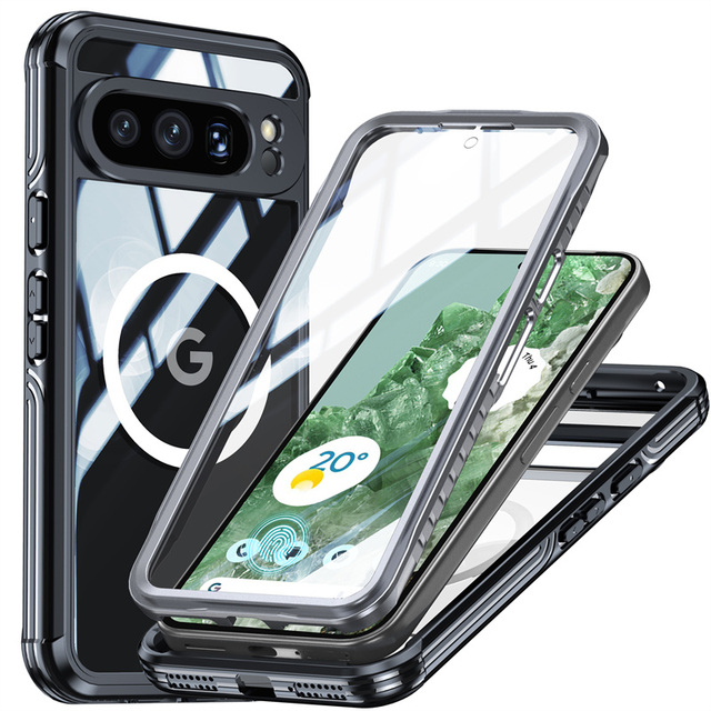 Magnetic 360 Full Protection Clear Cover for Google Pixel 11 10 9 Pro XL 9 8 Pro 10a Case With Built-in Screen Shockproof Fundas