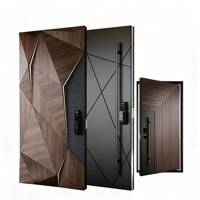 Porte d'entrée en aluminium sculptée en 3D, porte extérieure insonorisée et antivol sur mesure pour maisons modernes