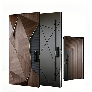Porte d'entrée en aluminium sculptée en 3D, porte extérieure insonorisée et antivol sur mesure pour maisons modernes - Product Image 2