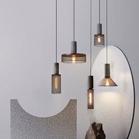 Lampe suspendue industrielle en fer forgé, luminaire décoratif en ciment, pour restaurant, bar, hôtel, salle à manger