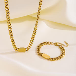 Bracelet tendance unisexe en acier inoxydable plaqué or 18 carats, chaîne cubaine, bijoux hip-hop punk, vente en gros - Product Image 6