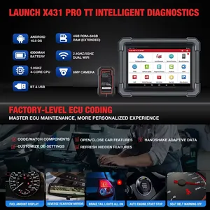 Outils de diagnostic complets Launch X431 Pro TT pour la plupart des voitures 12V, scanner OBD2 CAN FD & DOIP avec connecteur DBSCAR VII - Product Image 2