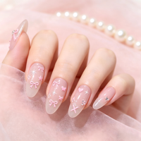Autocollants 3D pour ongles, motif nœud rose, étoile, patte, décorations adhésives pour ongles, fournitures pour manucure douce et girly