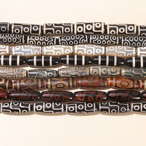 JD 10*28-30mm Halbedelstein Mehrfarbige Auswahl <span class=keywords><strong>3</strong></span>/9/15 Augen Tibetische Dzi Achat Lange Fassform Lose Perlen für Schmuckherstellung - Product Image 5