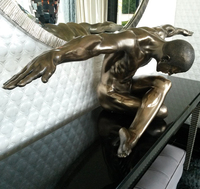 Sculpture abstraite en bronze de tête voilée, buste humain moderne, statue décorative pour jardin extérieur, taille personnalisée