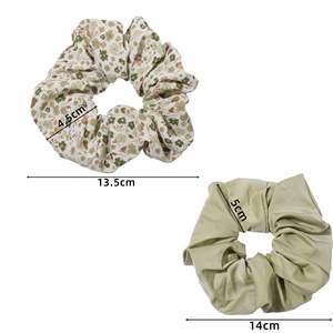 Elastic Hair Scrunchy Bands Wide Large Polyester Scrunchies Scrunchy Hair Tie for Women <b>Sweet</b> <b>Flower</b> Ponytail Holder - Product Image 2